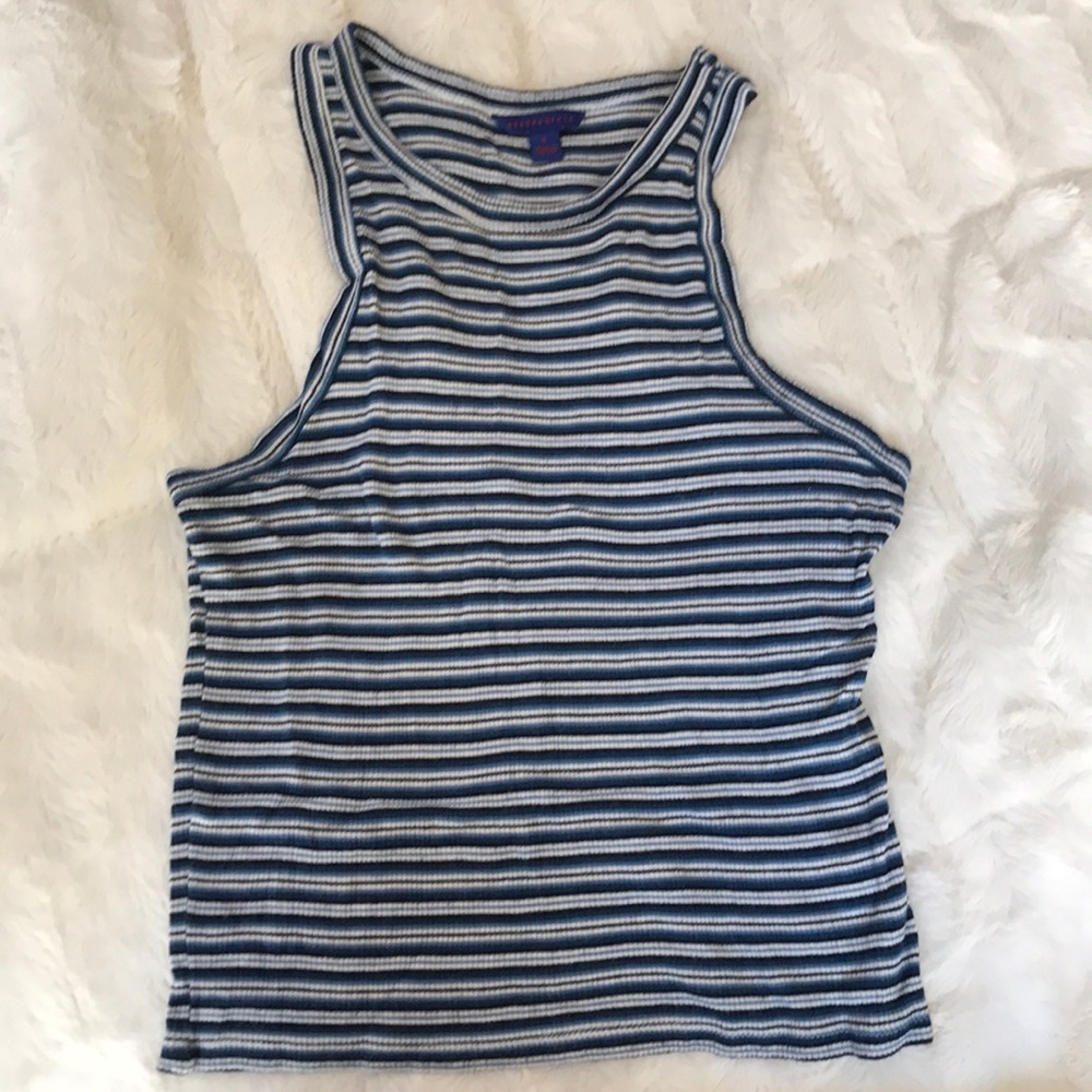 Blue striped tank top
